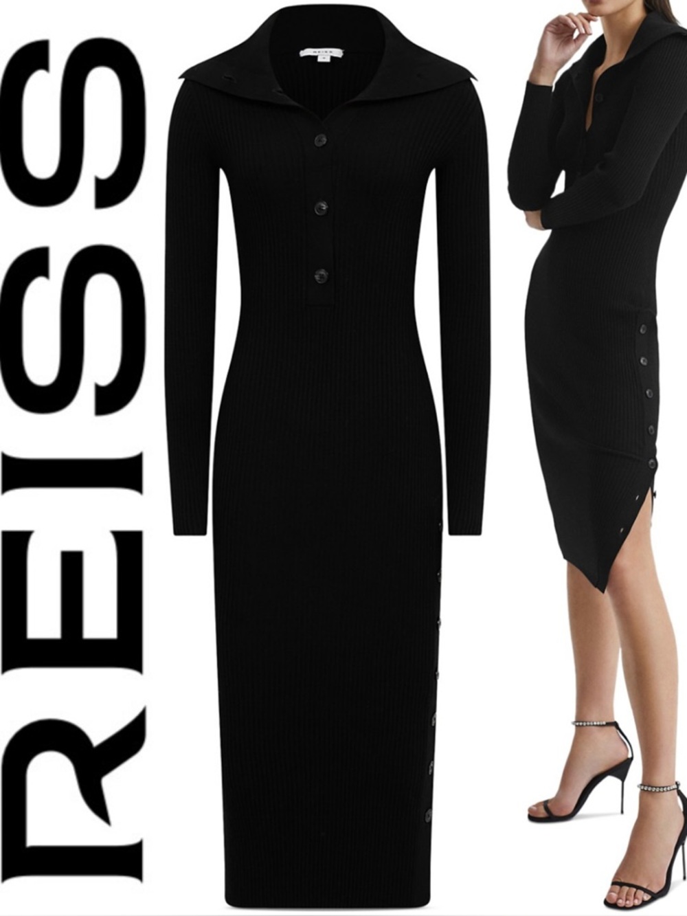 REISS 🖤 Maddison Knit Rib Dress